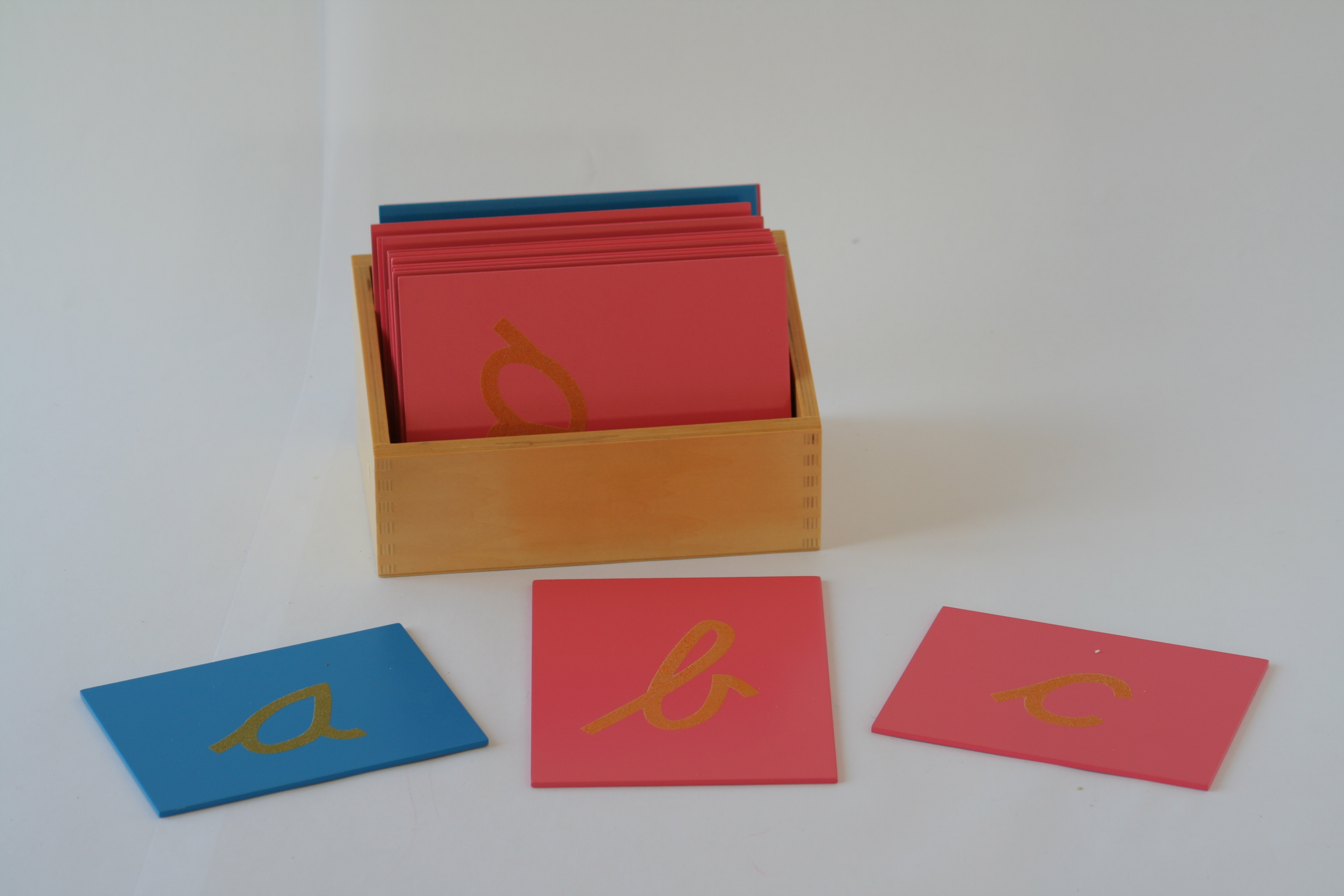 Sandpaper Letters, Lower Case Cursive,+ Box Montessori PreSchool Supplies