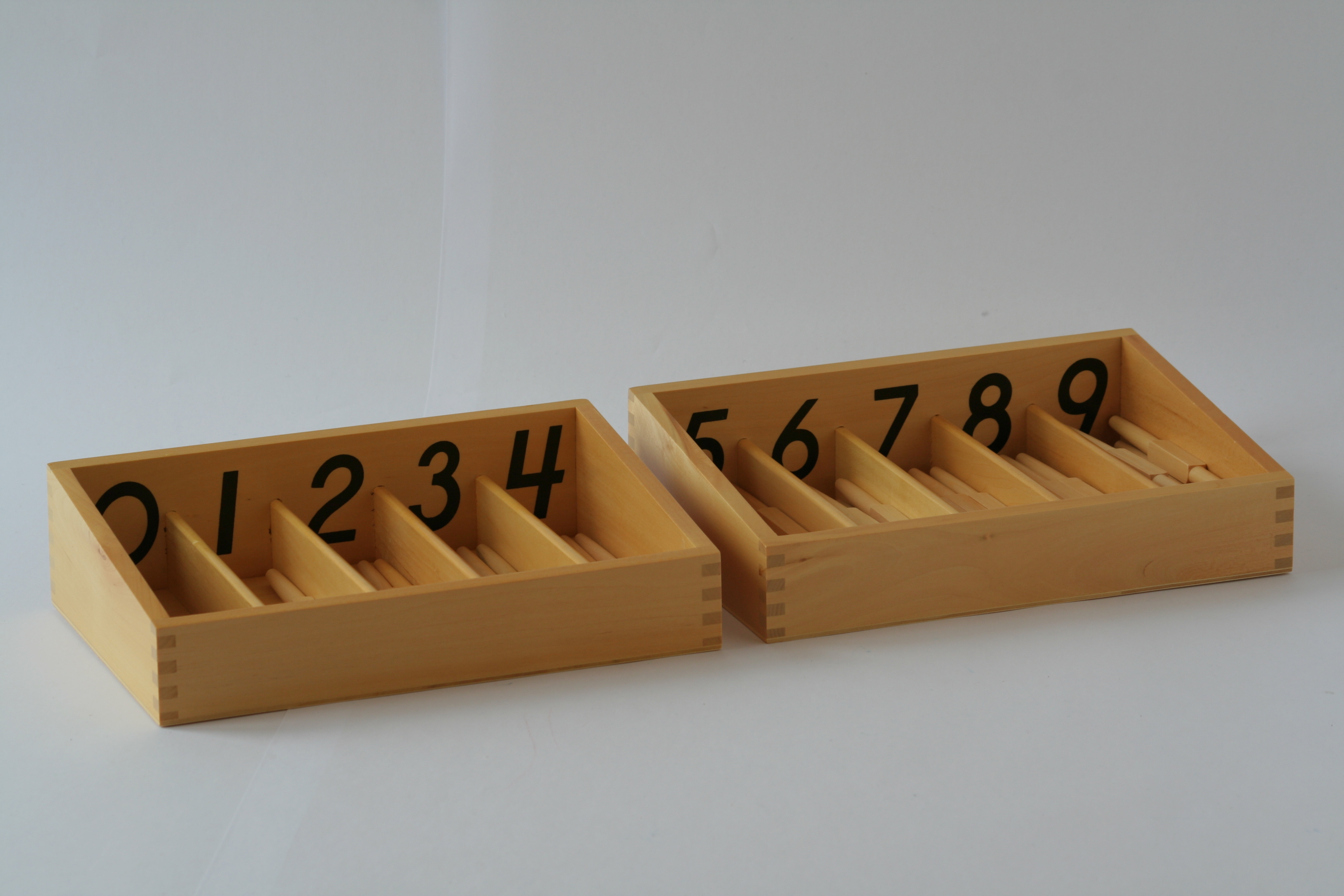 Spindle Boxes with Spindles in spindle box Montessori PreSchool Supplies